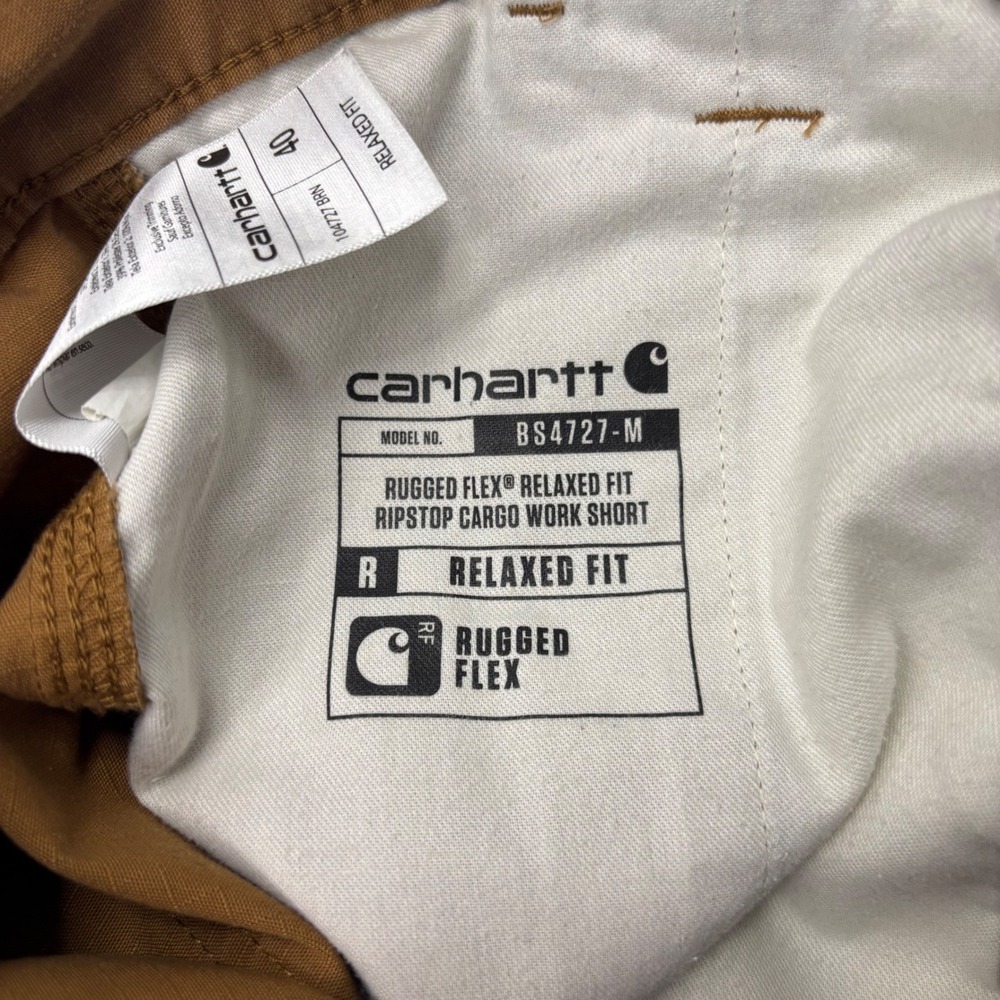 Carhartt BS4727-M Rugged Flex Relaxed Fit Ripstop Cargo‎ Work Shorts Brown 40 - Picture 2 of 10
